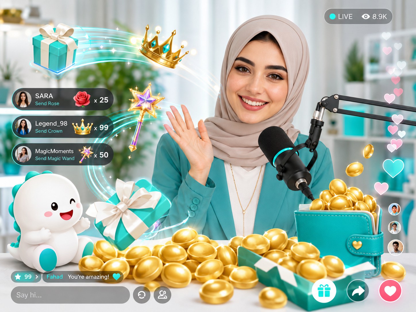 الهدايا الافتراضية أثناء بث مباشر على BIGO LIVE