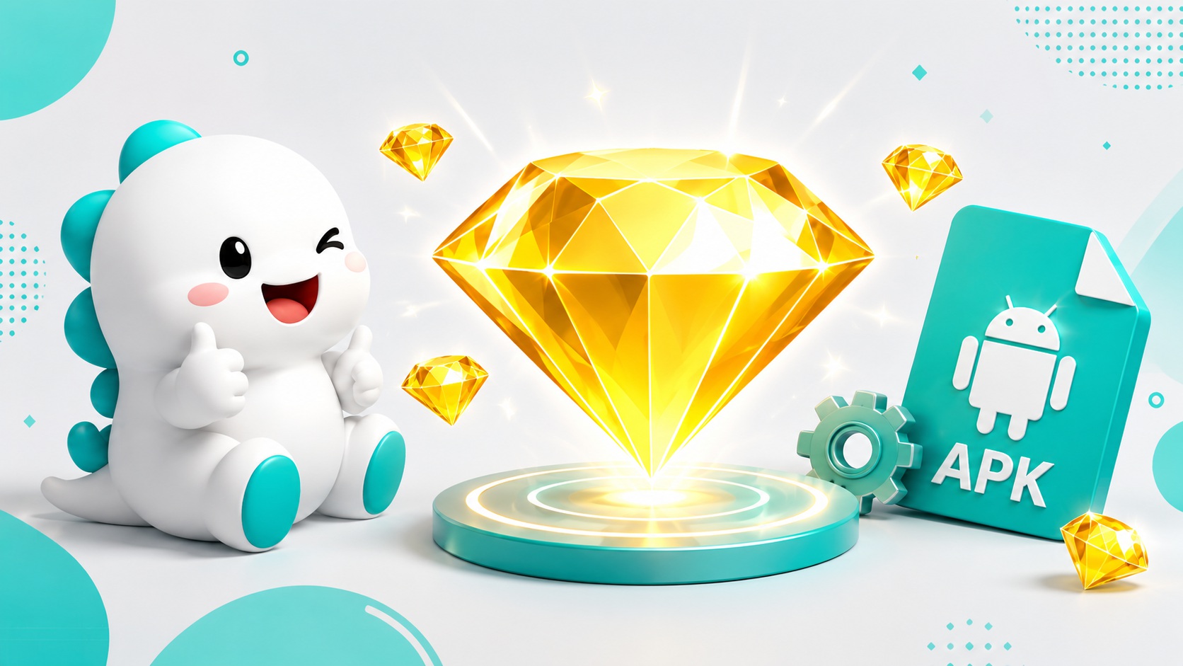 Linh vật BIGO LIVE bên cạnh Diamond và biểu tượng APK Android