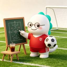 Soccer mascot for The Tactics Nerd
