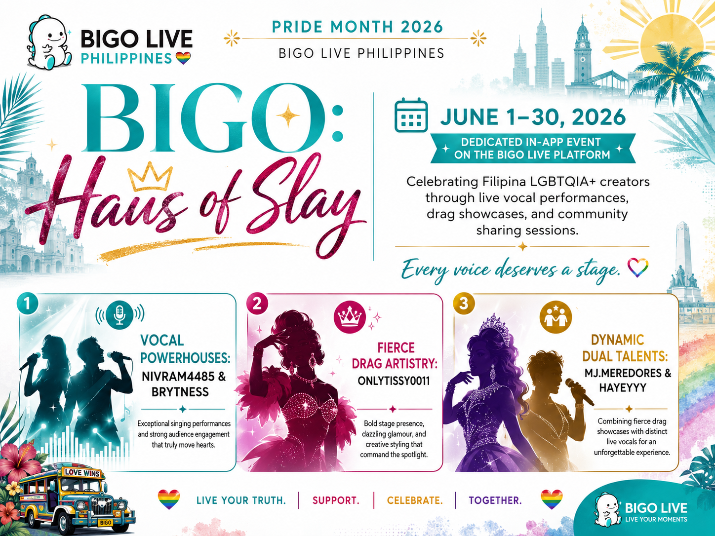 BIGO Haus of Slay Pride Month celebration visual