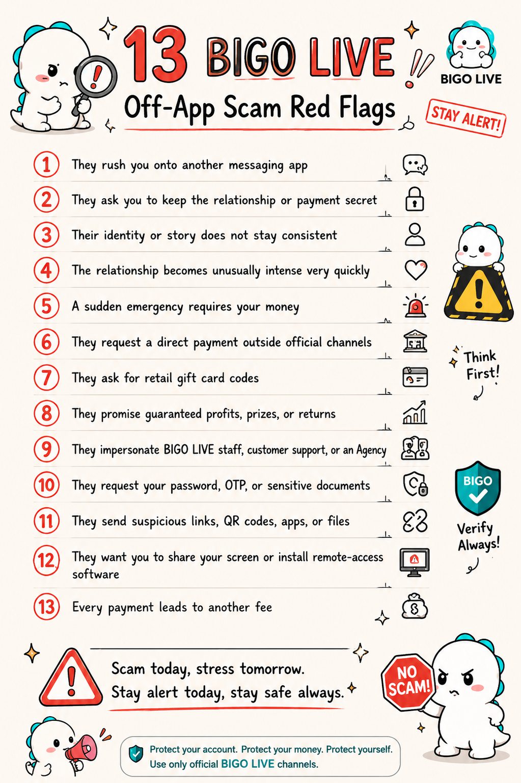 BIGO LIVE off-app scam red flags